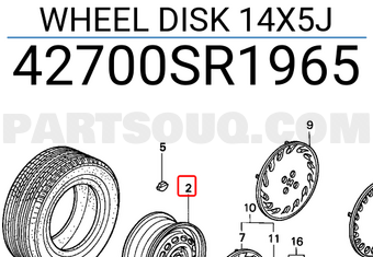 Honda 42700SR1965 WHEEL DISK 14X5J