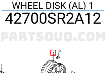 Honda 42700SR2A12 WHEEL DISK (AL) 1