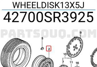 Honda 42700SR3925 WHEELDISK13X5J