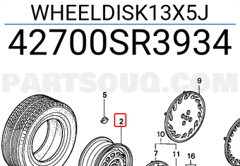 Honda 42700SR3934 WHEELDISK13X5J
