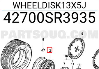 Honda 42700SR3935 WHEELDISK13X5J