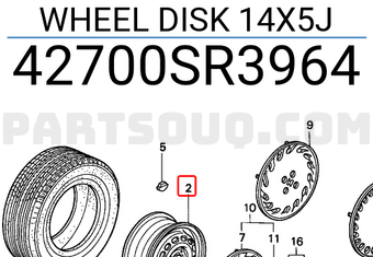 Honda 42700SR3964 WHEEL DISK 14X5J