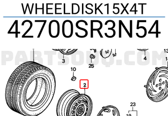 Honda 42700SR3N54 WHEELDISK15X4T