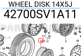 Honda 42700SV1A11 WHEEL DISK 14X5J