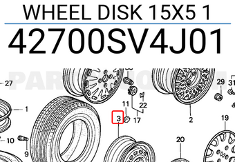 Honda 42700SV4J01 WHEEL DISK 15X5 1