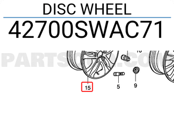 Honda 42700SWAC71 DISC WHEEL