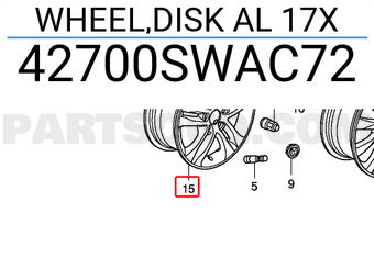 Honda 42700SWAC72 WHEEL,DISK AL 17X
