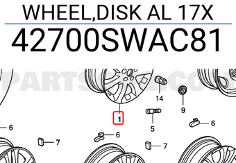 Honda 42700SWAC81 WHEEL,DISK AL 17X
