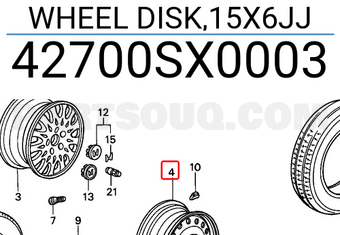 Honda 42700SX0003 WHEEL DISK,15X6JJ
