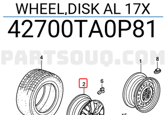 Honda 42700TA0P81 WHEEL,DISK AL 17X