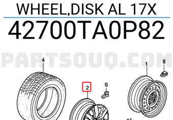 Honda 42700TA0P82 WHEEL,DISK AL 17X