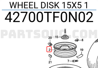Honda 42700TF0N02 WHEEL DISK 15X5 1