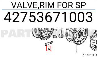 Honda 42753671003 VALVE,RIM FOR SP