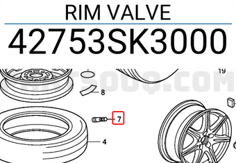 Honda 42753SK3000 RIM VALVE