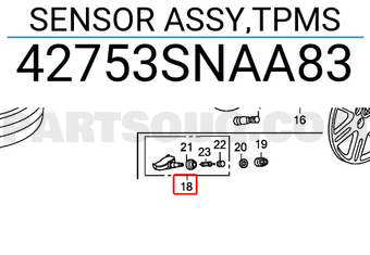 Honda 42753SNAA83 SENSOR ASSY,TPMS