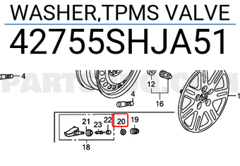 Honda 42755SHJA51 WASHER,TPMS VALVE