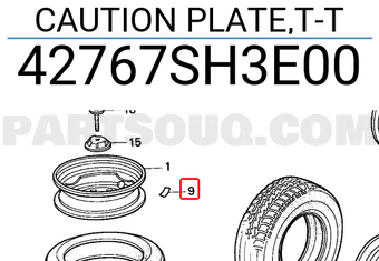 Honda 42767SH3E00 CAUTION PLATE,T-T