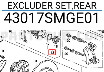 Honda 43017SMGE01 EXCLUDER SET,REAR