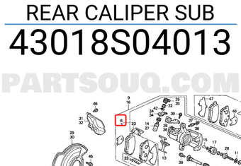 Honda 43018S04013 REAR CALIPER SUB