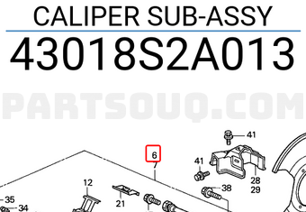Honda 43018S2A013 CALIPER SUB-ASSY
