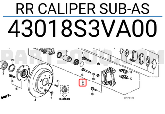 Honda 43018S3VA00 RR CALIPER SUB-AS