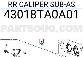 Honda 43018TA0A01 RR CALIPER SUB-AS