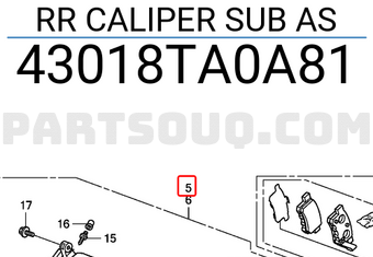 Honda 43018TA0A81 RR CALIPER SUB AS