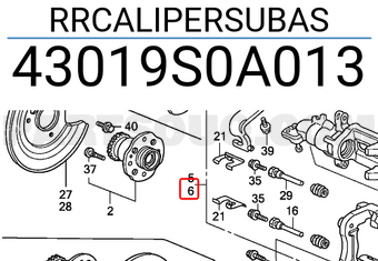 Honda 43019S0A013 RRCALIPERSUBAS