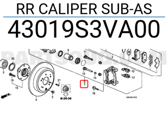 Honda 43019S3VA00 RR CALIPER SUB-AS