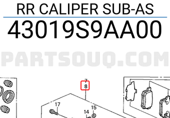 Honda 43019S9AA00 RR CALIPER SUB-AS