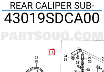 Honda 43019SDCA00 REAR CALIPER SUB