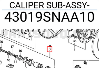 Honda 43019SNAA10 CALIPER SUB-ASSY