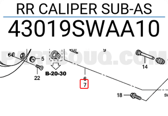 Honda 43019SWAA10 RR CALIPER SUB-AS