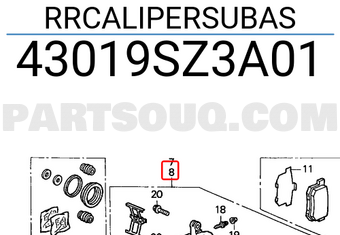Honda 43019SZ3A01 RRCALIPERSUBAS