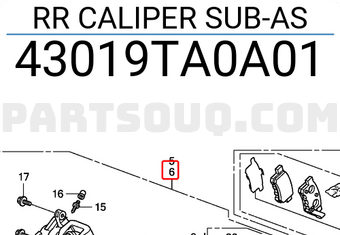 Honda 43019TA0A01 RR CALIPER SUB-AS