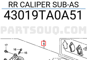 Honda 43019TA0A51 RR CALIPER SUB-AS