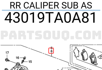 Honda 43019TA0A81 RR CALIPER SUB AS