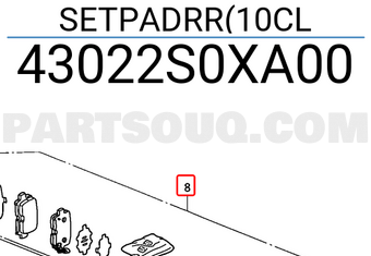 Honda 43022S0XA00 SETPADRR(10CL