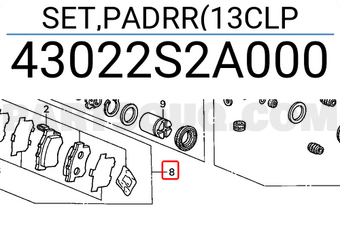 Honda 43022S2A000 SET,PADRR(13CLP