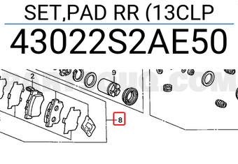 Honda 43022S2AE50 SET,PAD RR (13CLP