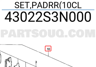 Honda 43022S3N000 SET,PADRR(10CL