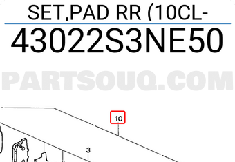 Honda 43022S3NE50 SET,PAD RR (10CL