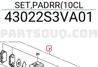 Honda 43022S3VA01 SET,PADRR(10CL