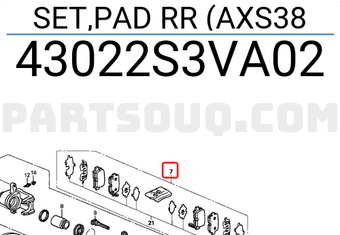 Honda 43022S3VA02 SET,PAD RR (AXS38