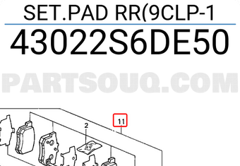 Honda 43022S6DE50 SET.PAD RR(9CLP-1