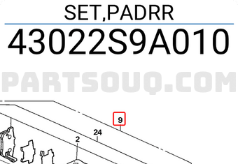 Honda 43022S9A010 SET,PADRR