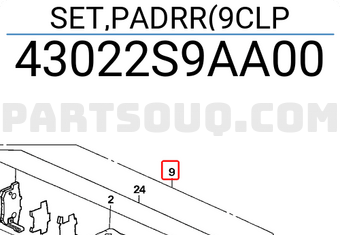Honda 43022S9AA00 SET,PADRR(9CLP