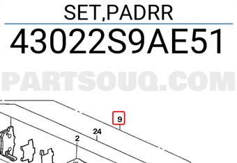 Honda 43022S9AE51 SET,PADRR
