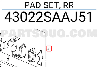 Honda 43022SAAJ51 PAD SET, RR