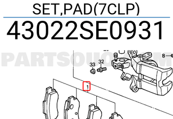 Honda 43022SE0931 SET,PAD(7CLP)